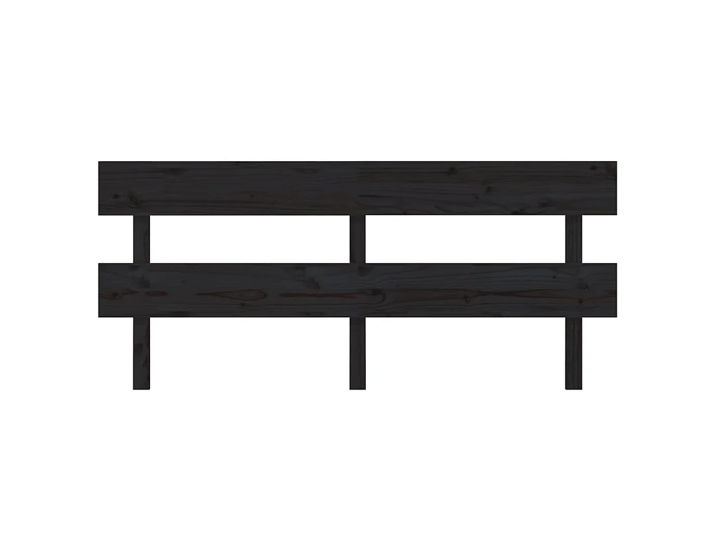 Cabecero de cama madera maciza de pino negro 204x3x81 cm ES90689