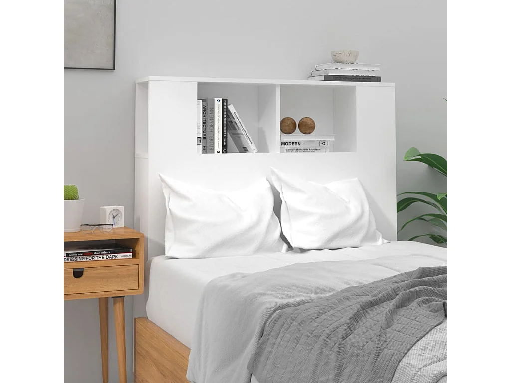 Hoofdbordkast 100x18,5x104,5 cm hoogglans wit NL870437