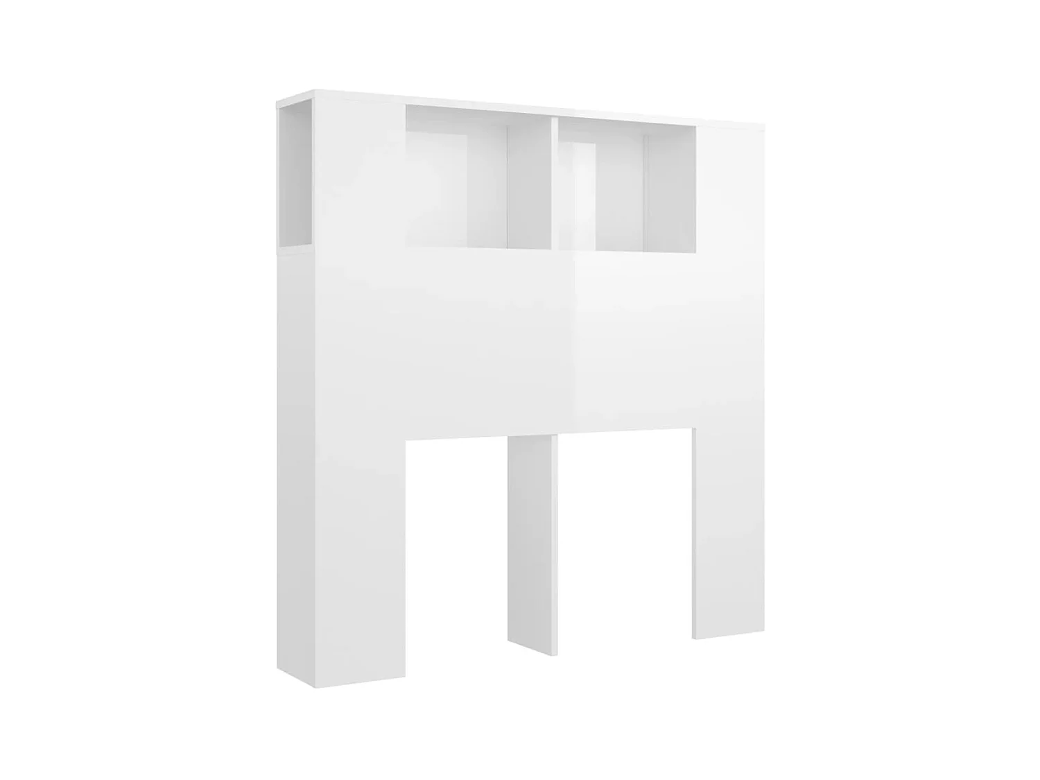 Armoire de tête de lit Blanc brillant 100x18,5x104,5 cm POI70839 BonneVie Meuble