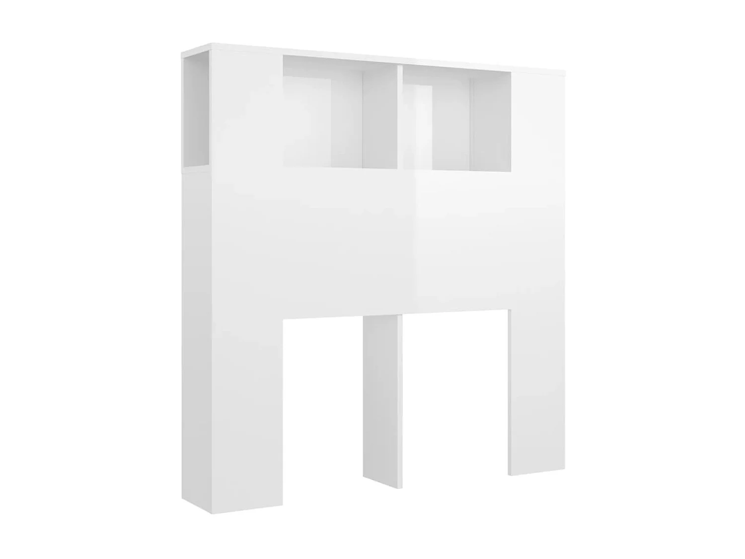 Armoire de tête de lit Blanc brillant 100x18,5x104,5 cm POI70839 BonneVie Meuble