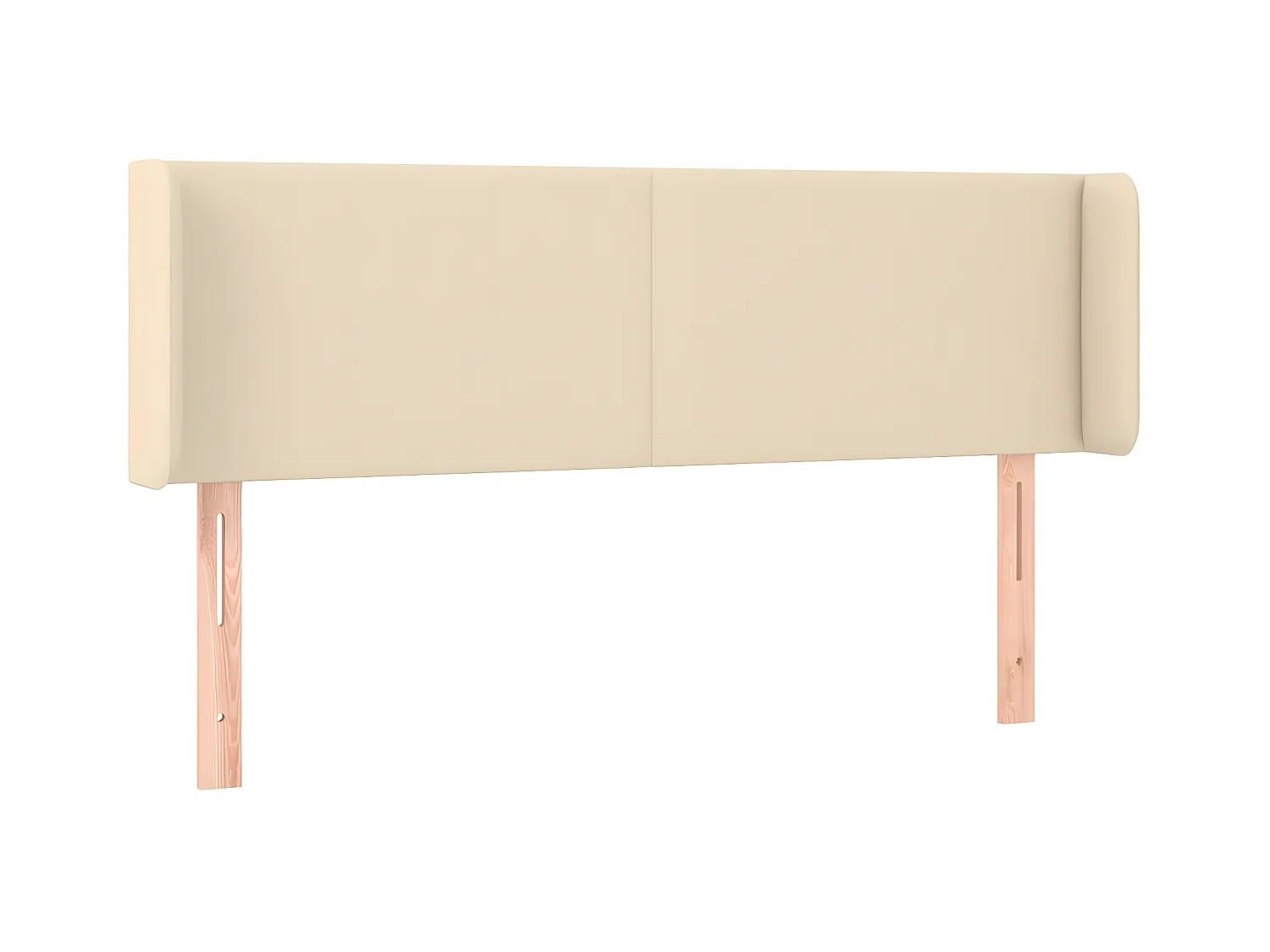 Tête de lit avec oreilles Crème 147x16x78/88 cm Tissu POI28444 BonneVie Meuble