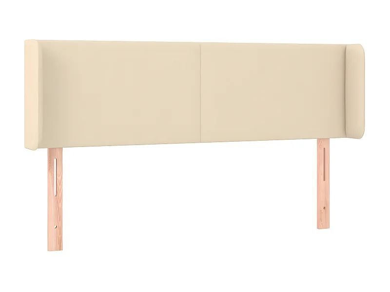 Tête de lit avec oreilles Crème 147x16x78/88 cm Tissu POI28444 BonneVie Meuble