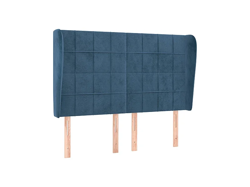 Kopfteil,Bettkopfteil mit Ohren Dunkelblau 147x23x118/128 cm Samt -gkd391384