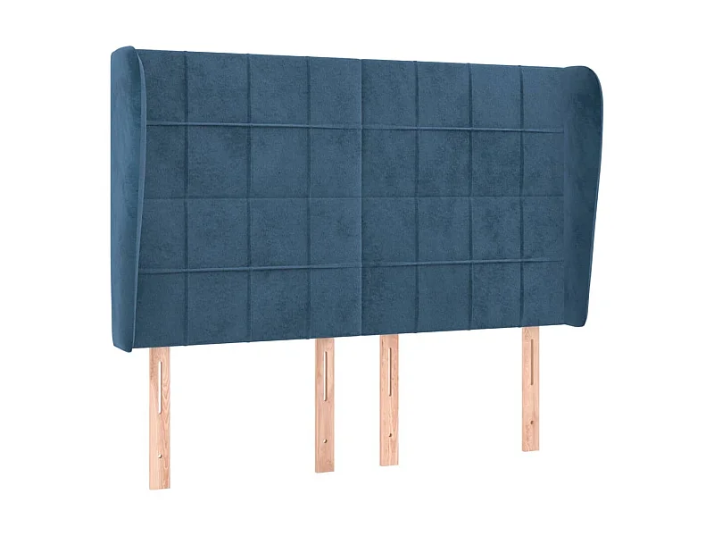 Hoofdbord met randen 147x23x118/128 cm fluweel donkerblauw NL674969