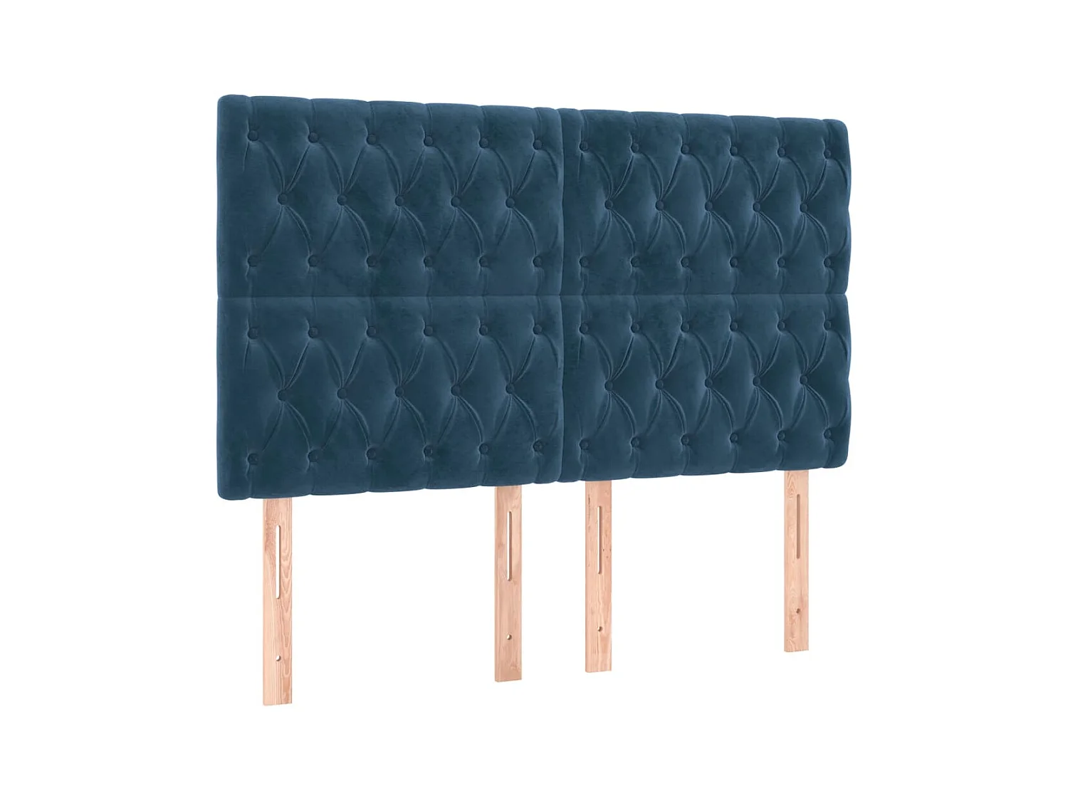 4 pcs Têtes de lit Bleu foncé 72x7x78/88 cm Velours PLO79001 BonneVie Meuble
