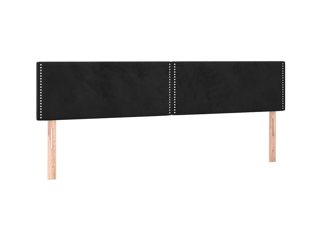 Têtes de lit 2 pcs Noir 90x5x78/88 cm Velours POI47403 BonneVie Meuble