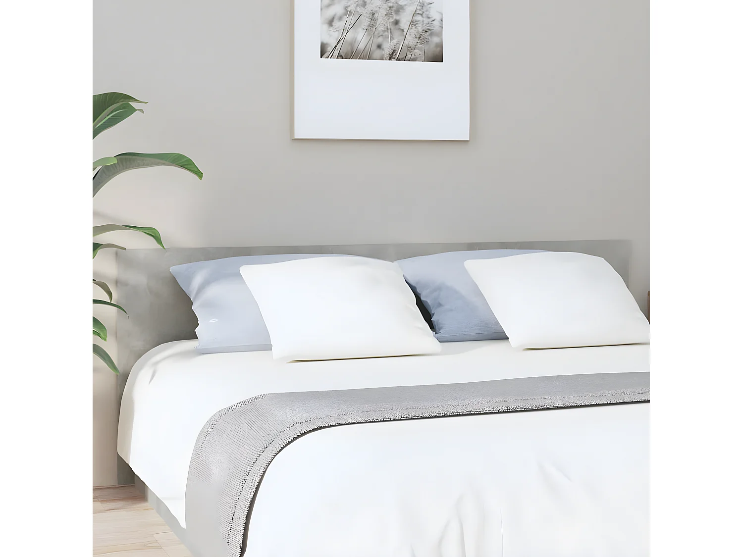 Tête de lit Gris béton 200x1,5x80 cm Bois d'ingénierie POI17626 BonneVie Meuble