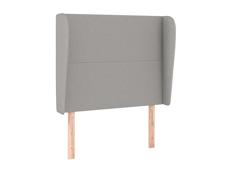 Tête de lit avec oreilles Gris clair 93x23x118/128 cm Tissu POI54077 BonneVie Meuble