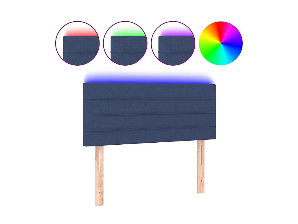 Tête de lit à LED Bleu 80x5x78/88 cm Tissu POI25261 BonneVie Meuble