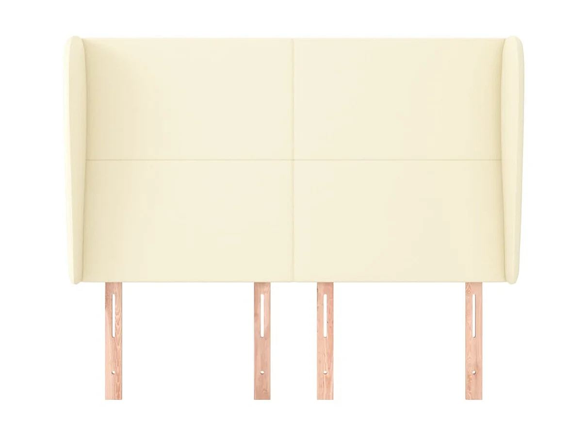 Tête de lit avec oreilles Crème 147x23x118/128 cm Similicuir POI70104 BonneVie Meuble