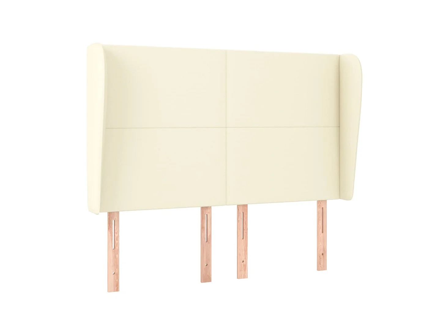 Testiera | Testata del letto ad Orecchio Crema 147x23x118/128 cm in Similpelle