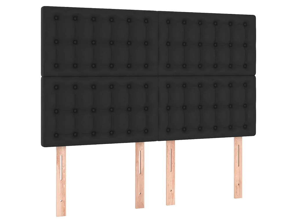 Tête de lit à LED Noir 144x5x118/128 cm Similicuir POI15899 BonneVie Meuble