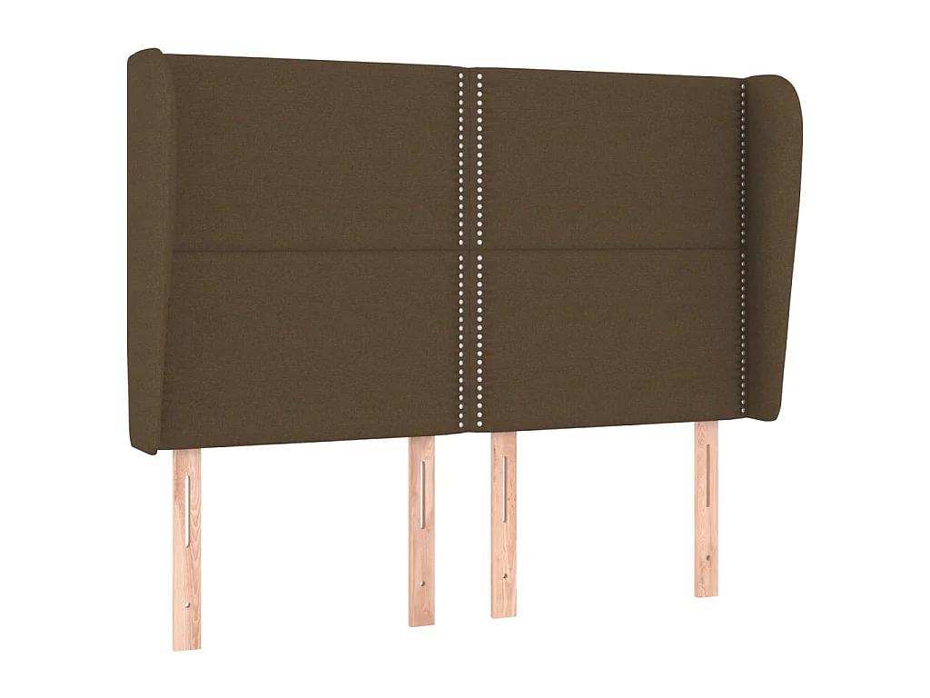 Kopfteil,Bettkopfteil mit Ohren Dunkelbraun 147x23x118/128 cm Stoff -gkd267124