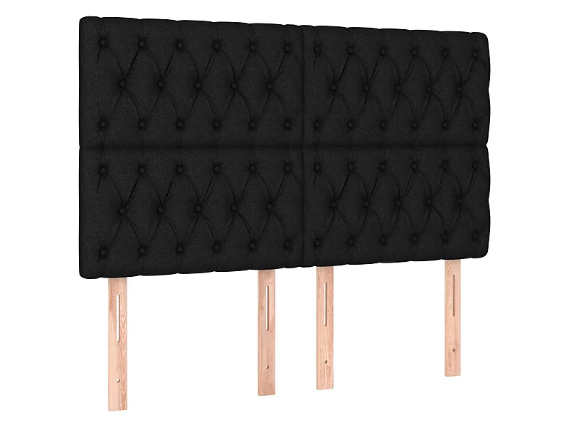 Têtes de lit 4 pcs Noir 72x7x78/88 cm Tissu POI34877 BonneVie Meuble