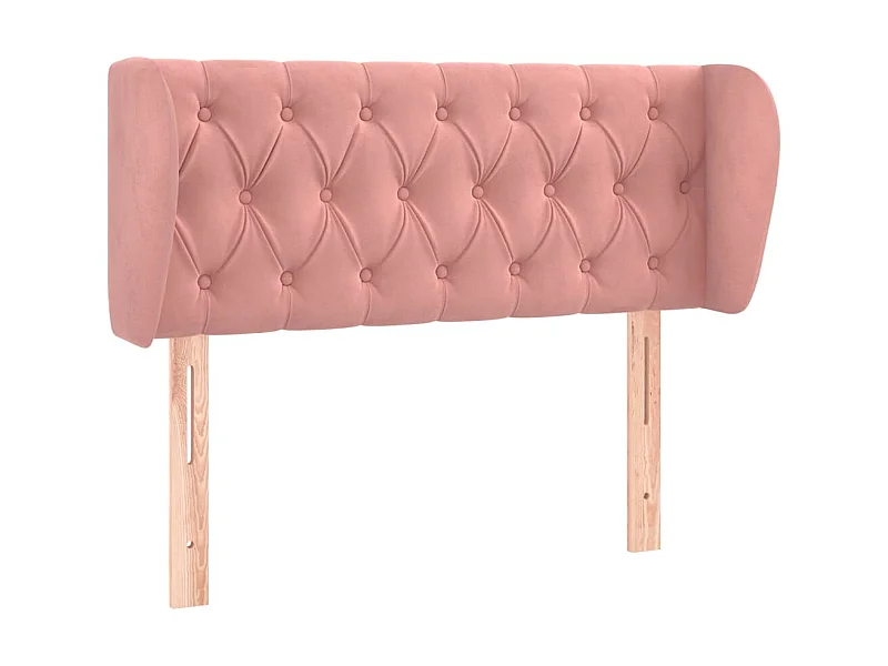 Tête de lit avec oreilles Rose 93x23x78/88 cm Velours POI68019 BonneVie Meuble