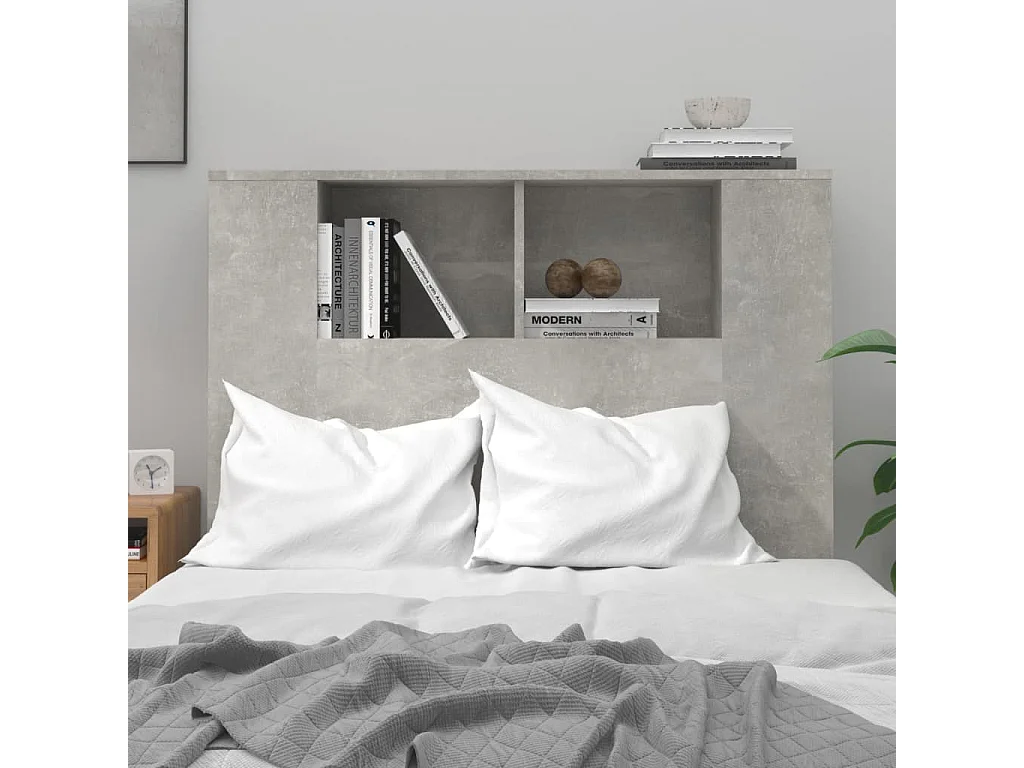 Testiera | Testata del letto con Scomparti Grigio Cemento 100x18,5x102,5cm