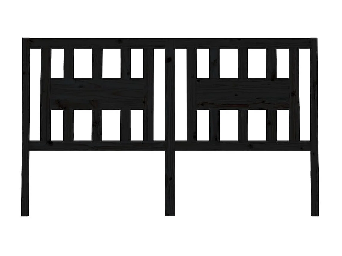 Tête de lit Noir 126x4x100 cm Bois massif de pin POI85714 BonneVie Meuble