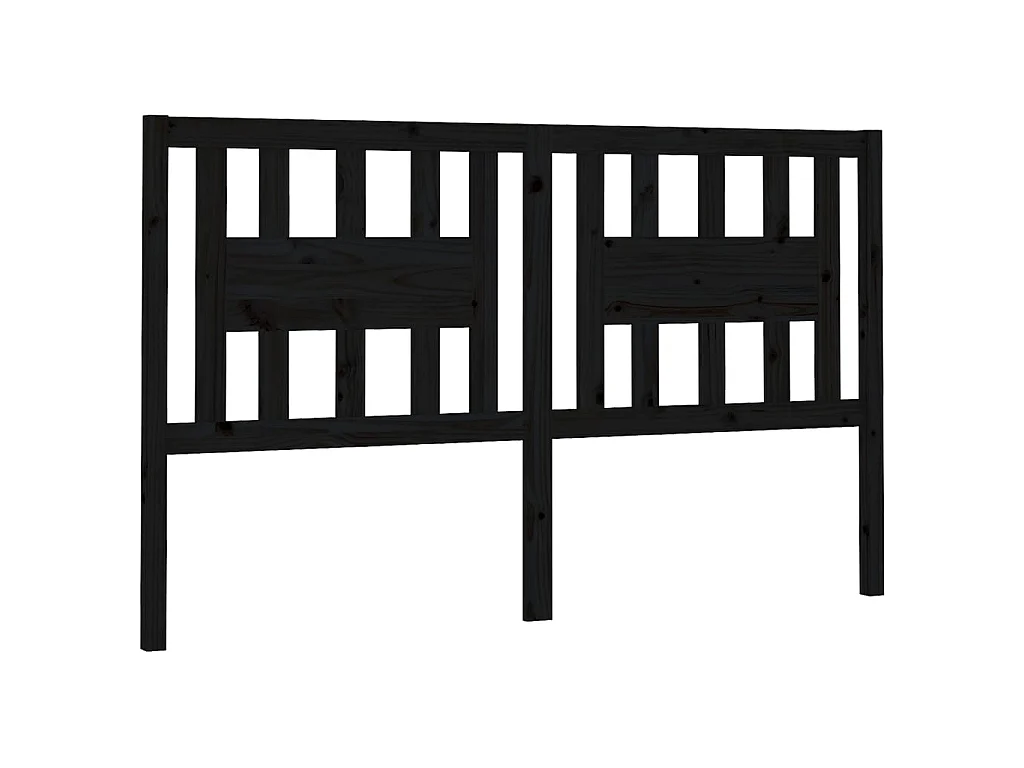 Tête de lit Noir 126x4x100 cm Bois massif de pin POI85714 BonneVie Meuble