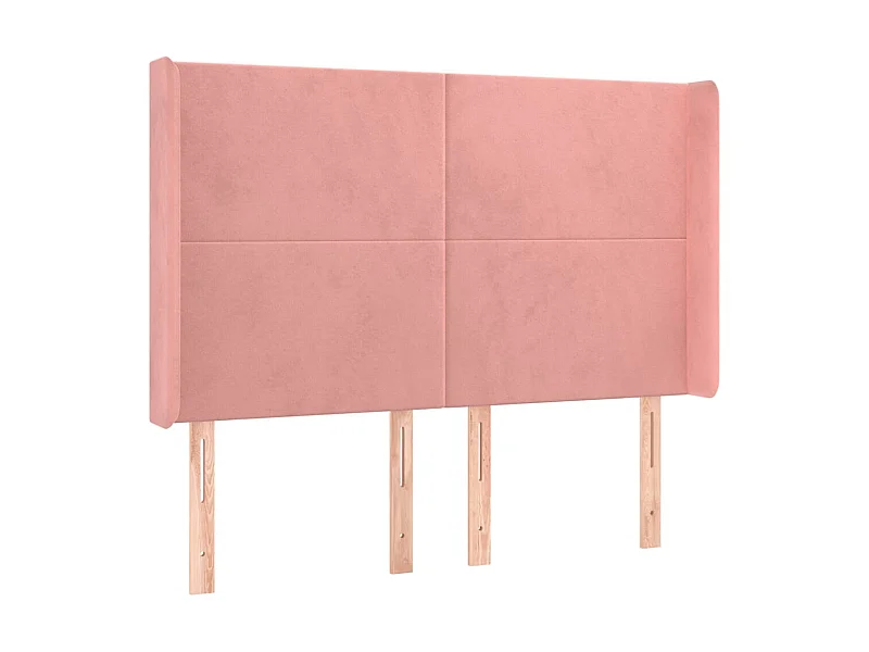 Kopfteil,Bettkopfteil mit Ohren Rosa 147x16x118/128 cm Samt -gkd718696