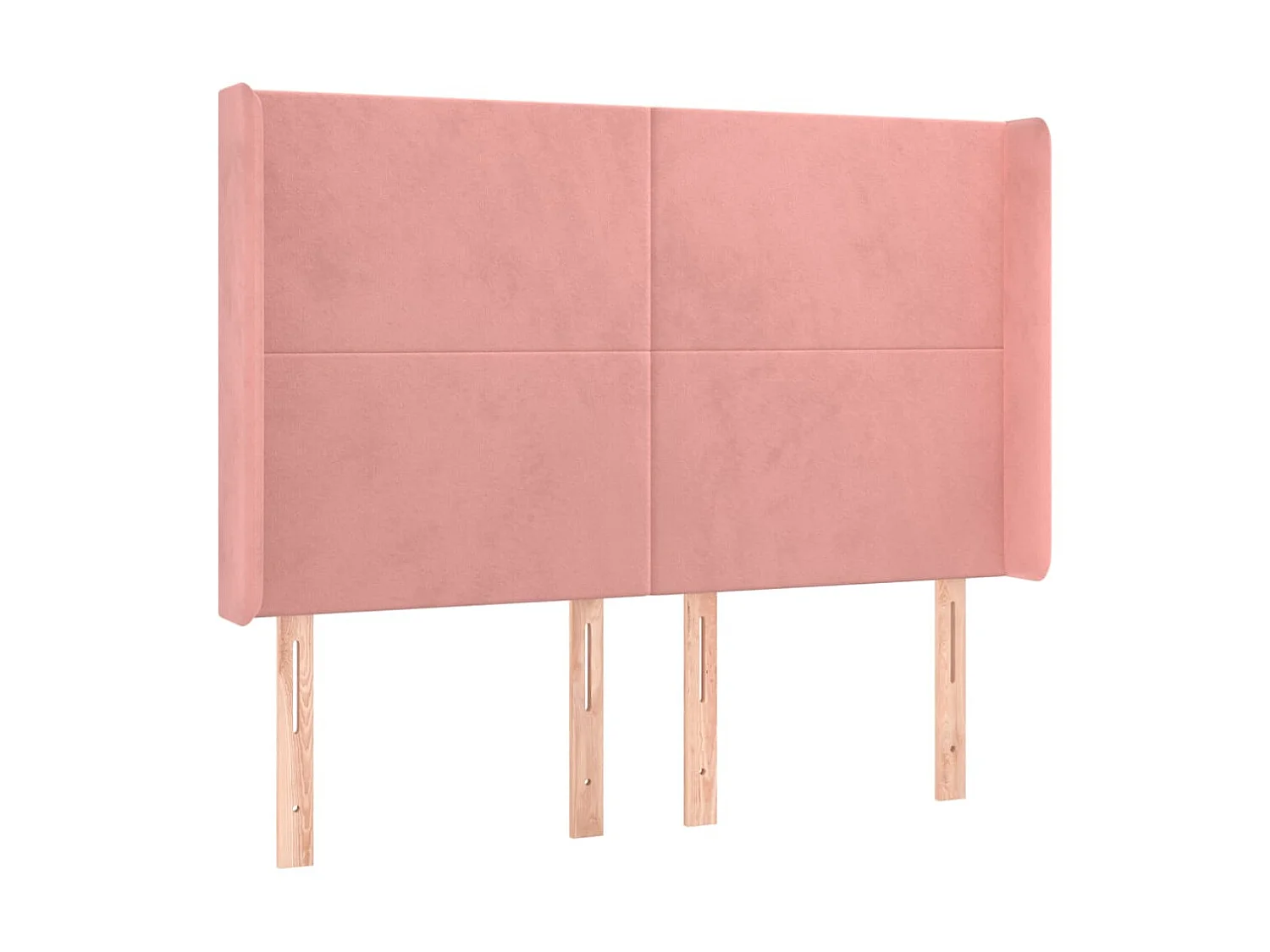 Tête de lit avec oreilles Rose 147x16x118/128 cm Velours POI46331 BonneVie Meuble