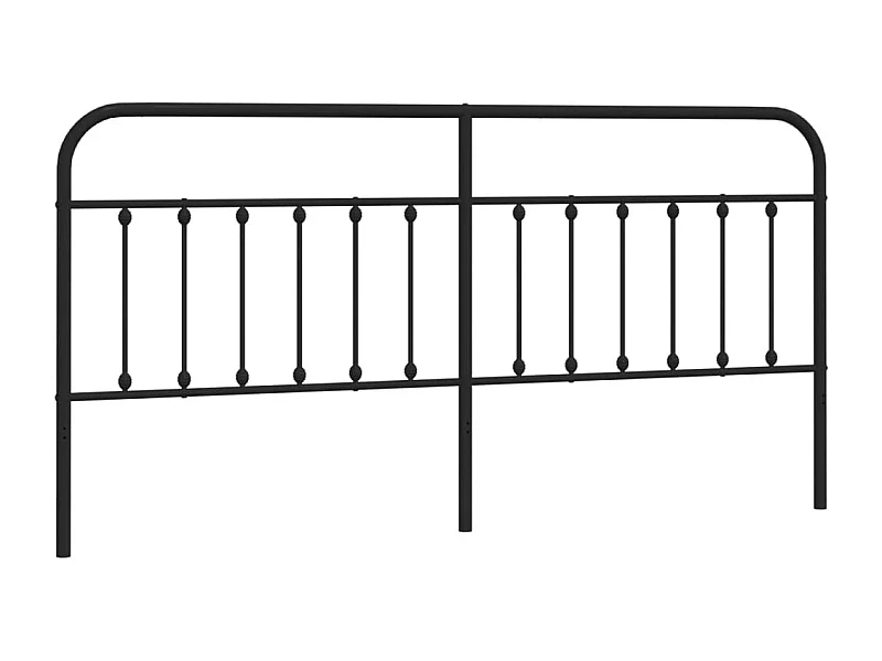 Tête de lit métal noir 200 cm POI22903 BonneVie Meuble