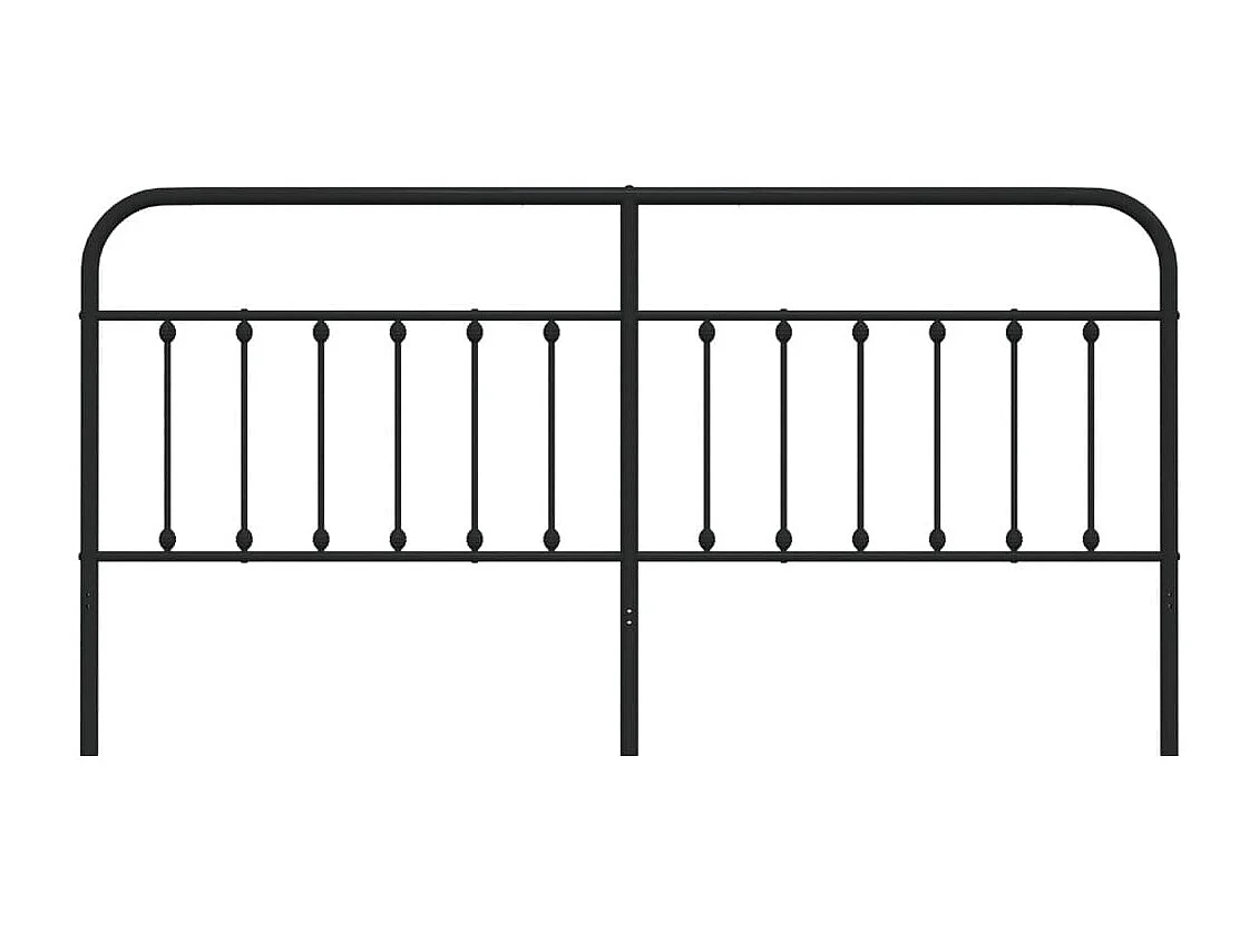 Tête de lit métal noir 200 cm POI22903 BonneVie Meuble