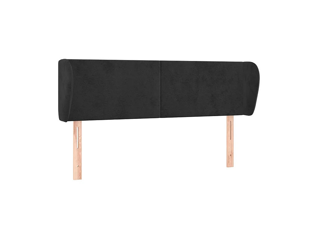 Tête de lit avec oreilles Noir 147x23x78/88 cm Velours POI24356 BonneVie Meuble