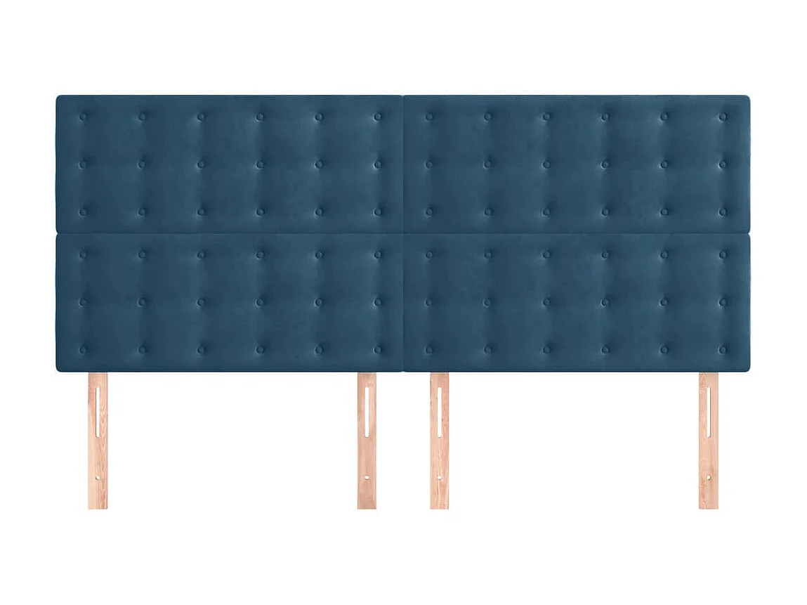 Cabeceira de cama 4 pcs veludo 100x5x78/88 cm azul-escuro PT509862