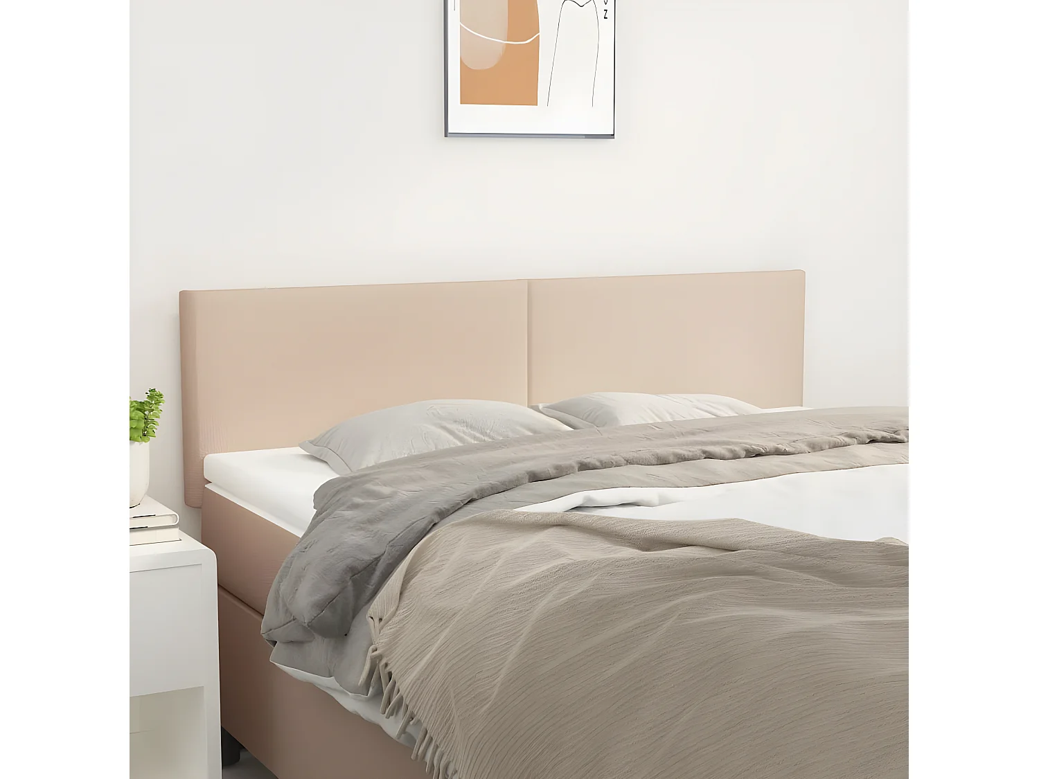 2er-set-Kopfteil,Bettkopfteile Cappuccino-Braun 72x5x78/88 cm Kunstleder -gkd118256