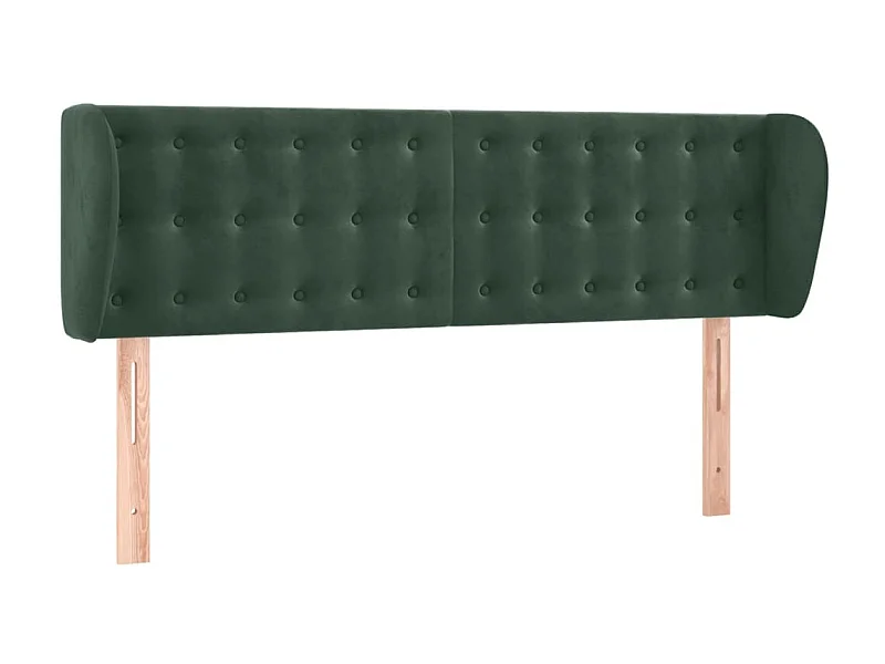 Tête de lit avec oreilles Vert foncé 147x23x78/88 cm Velours POI41106 BonneVie Meuble