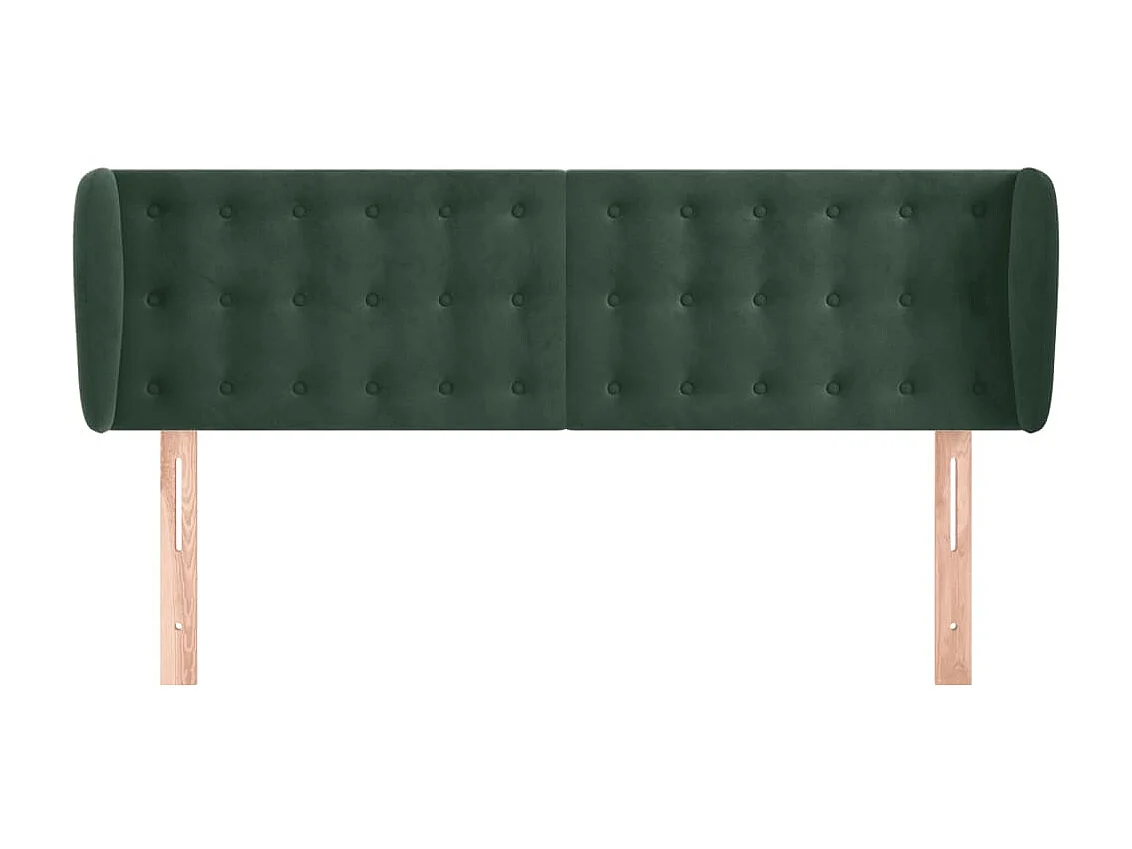 Tête de lit avec oreilles Vert foncé 147x23x78/88 cm Velours POI41106 BonneVie Meuble