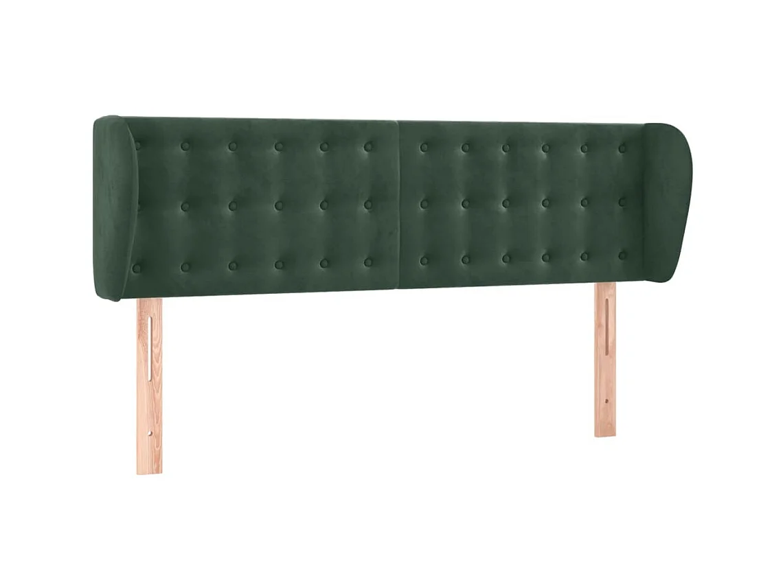 Testiera | Testata del letto ad Orecchio Verde Scuro 147x23x78/88 cm in Velluto