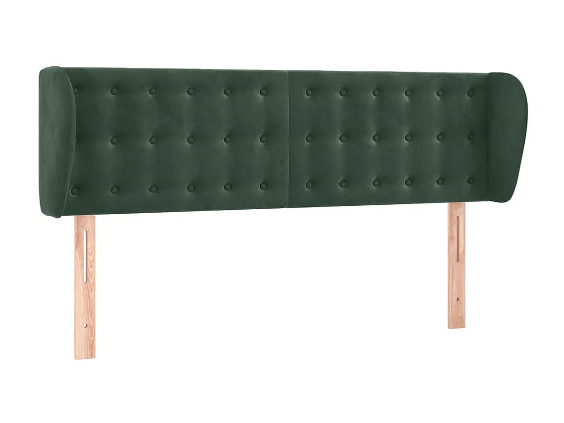Tête de lit avec oreilles Vert foncé 147x23x78/88 cm Velours POI41106 BonneVie Meuble
