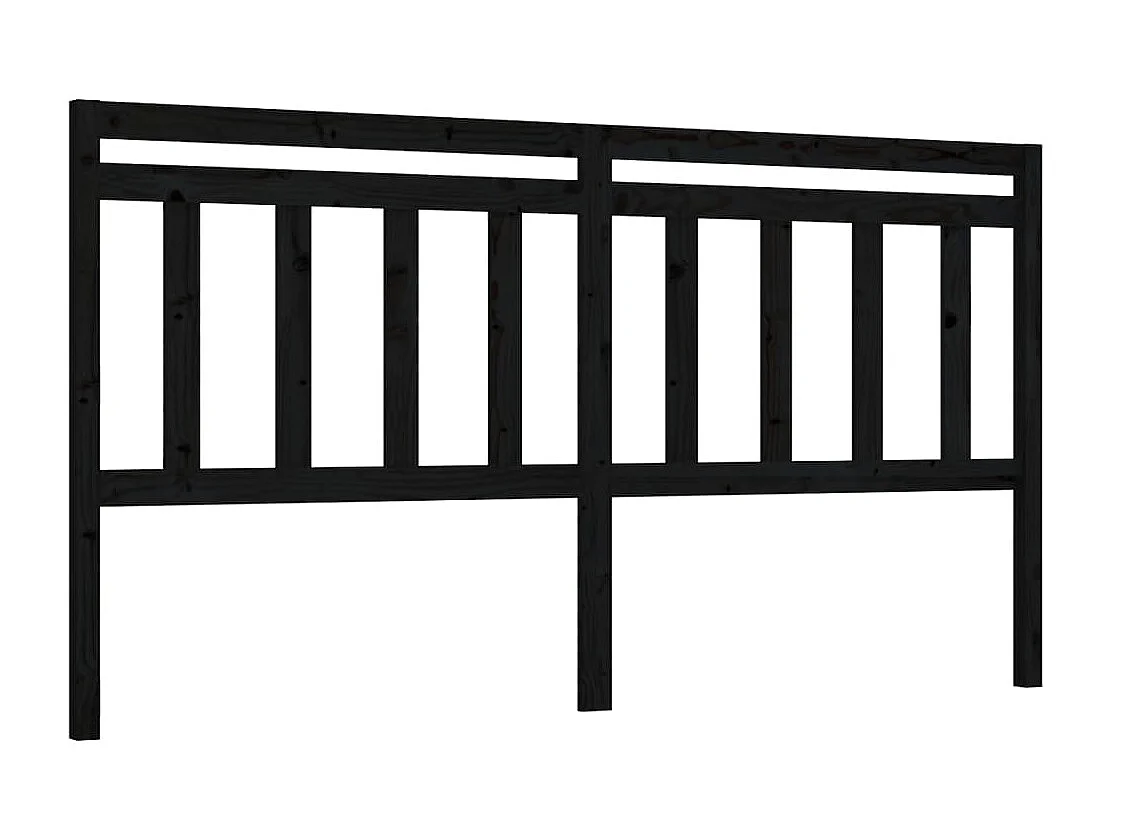 Cabeceira de cama 186x4x100 cm pinho maciço preto PT508394
