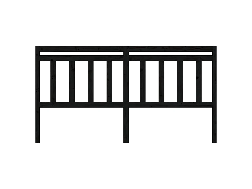 Tête de lit Noir 186x4x100 cm Bois massif de pin POI69889 BonneVie Meuble