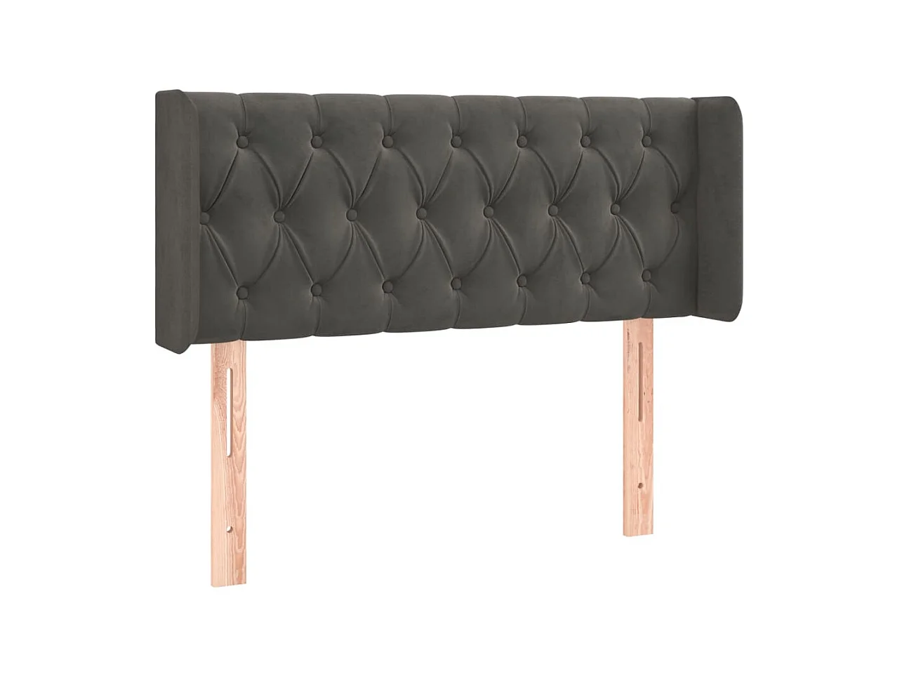 Tête de lit avec oreilles Gris foncé 93x16x78/88 cm Velours POI29721 BonneVie Meuble