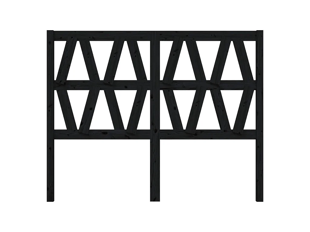 Cabeceira de cama 146x4x100 cm pinho maciço preto PT514584