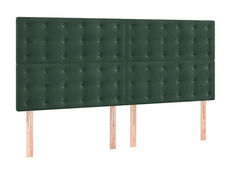 Têtes de lit 4 pcs Vert foncé 100x5x78/88 cm Velours -ASAF58167 BonneVie Meuble