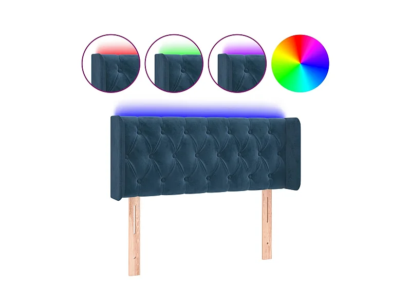 LED Kopfteil,Bettkopfteil Dunkelblau 93x16x78/88 cm Samt -gkd401760