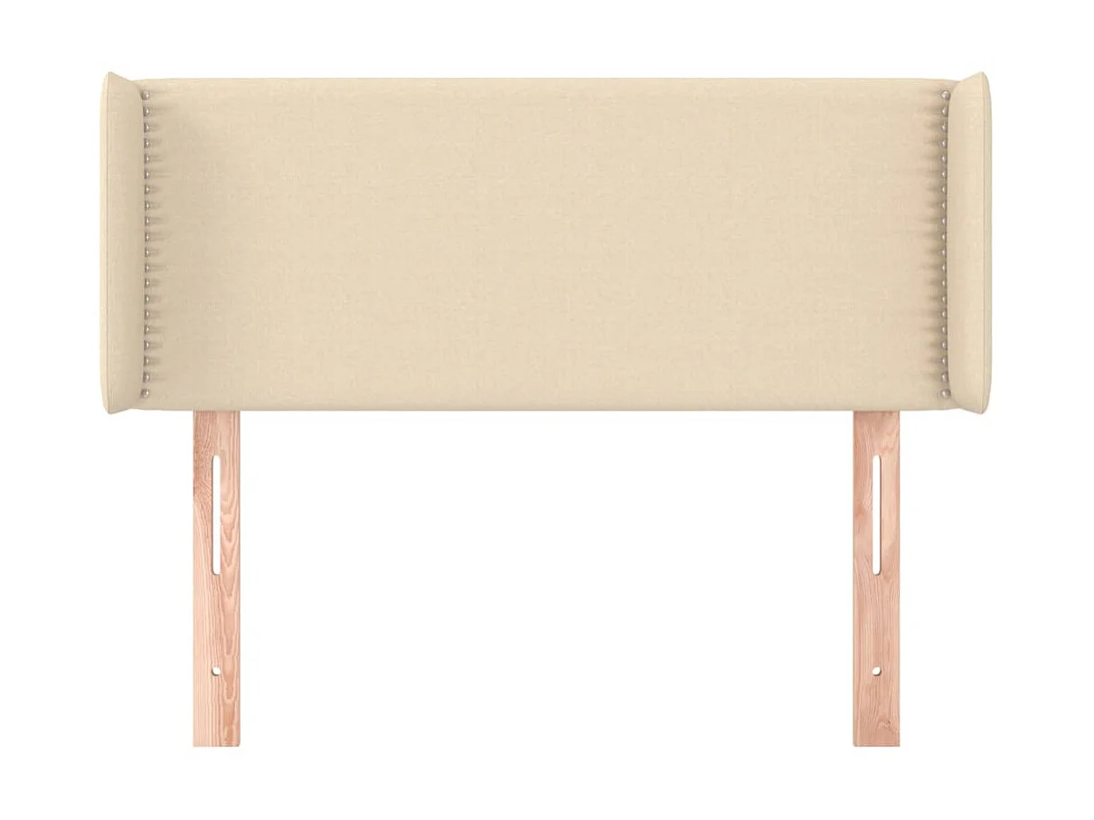 Cabeceira de cama c/ abas tecido 103x16x78/88 cm creme PT352262