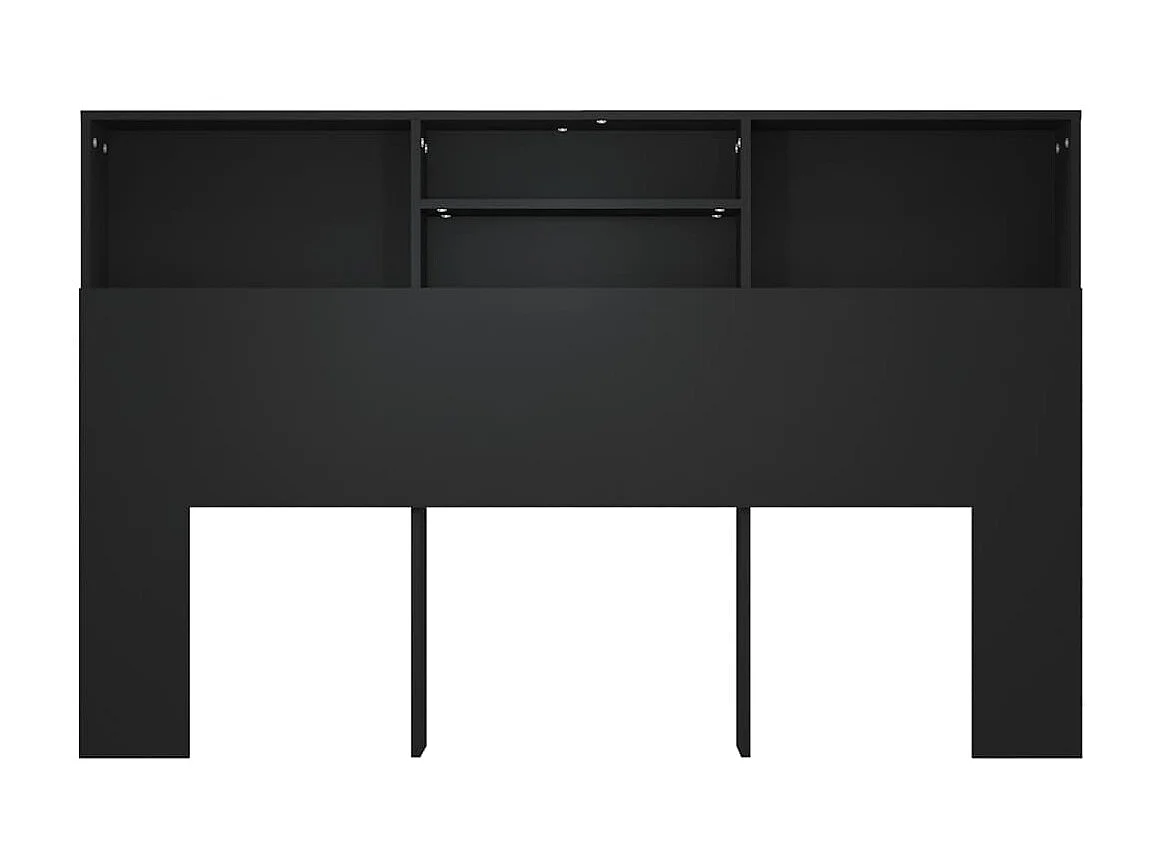 Armoire de tête de lit Noir 160x19x103,5 cm POI71690 BonneVie Meuble