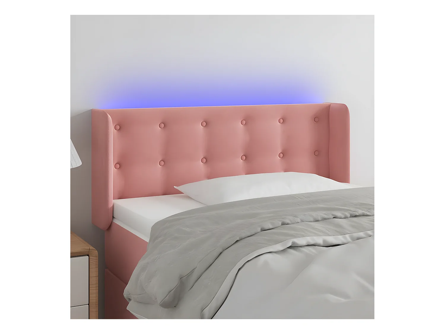 LED Kopfteil,Bettkopfteil Rosa 83x16x78/88 cm Samt -gkd72642