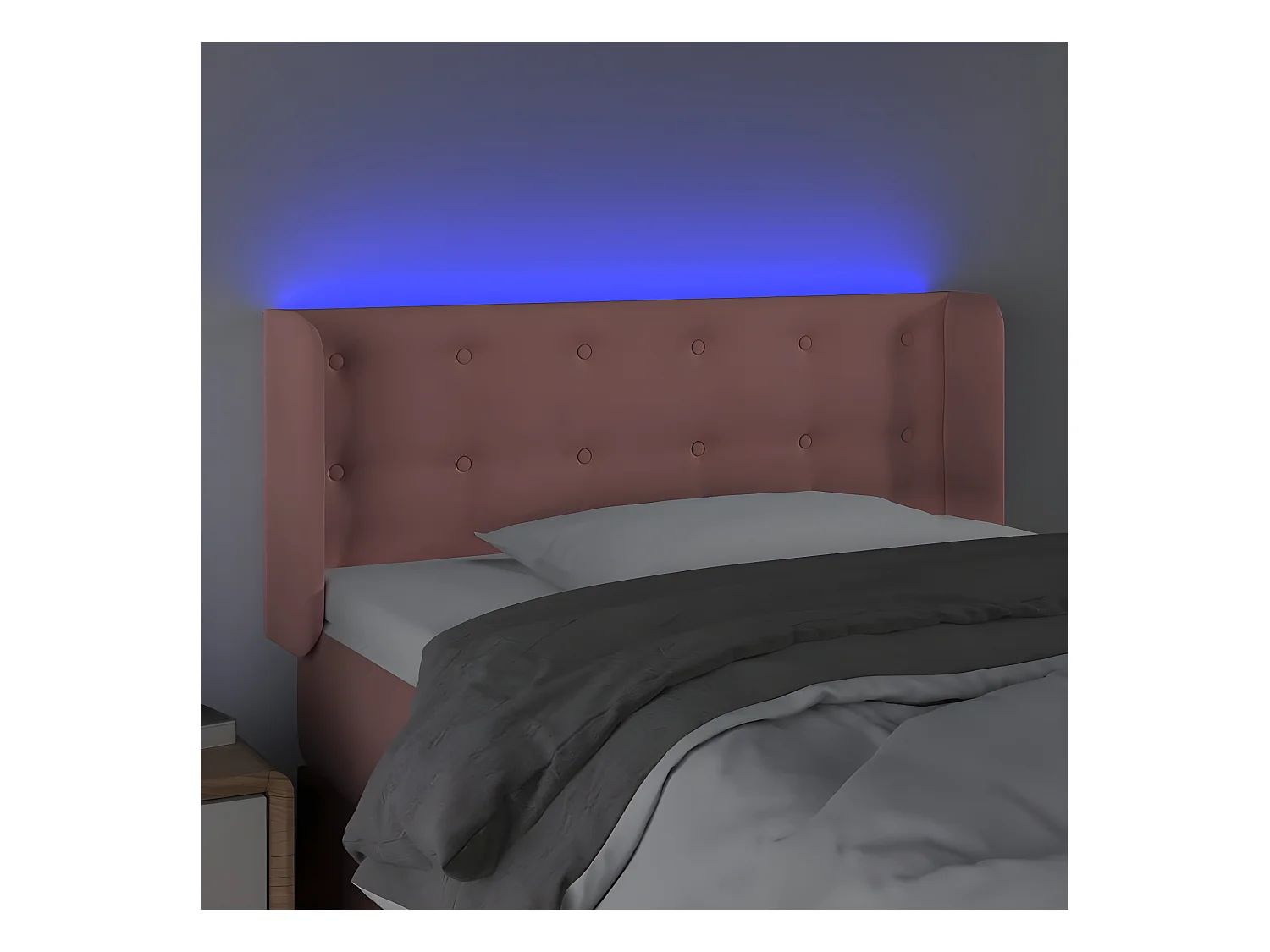 LED Kopfteil,Bettkopfteil Rosa 83x16x78/88 cm Samt -gkd72642