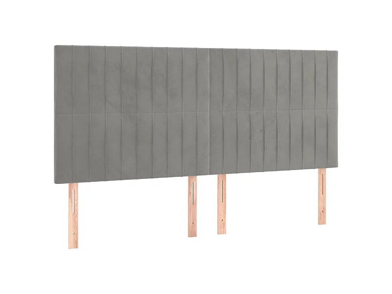 Testiere | Testate del letto 4 pz Grigio Chiaro 80x5x78/88 cm in Velluto