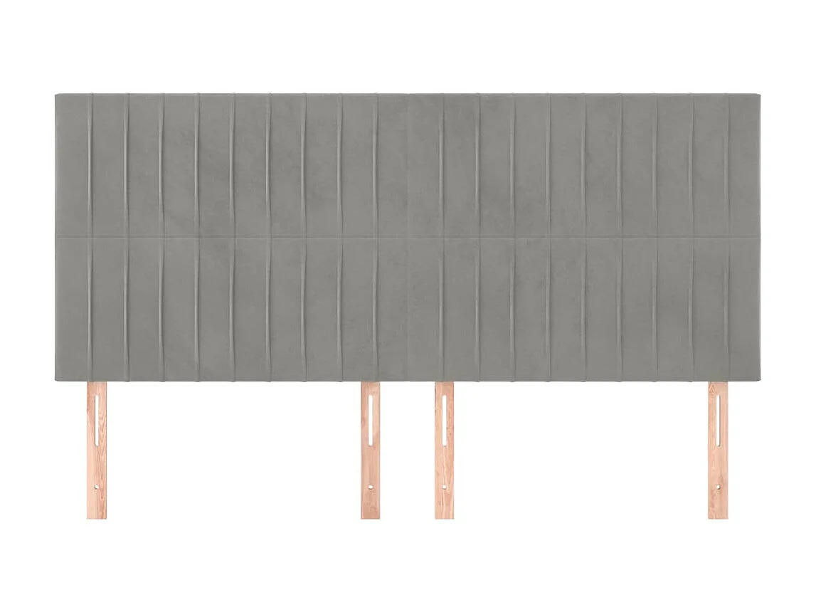 Cabeceira de cama 4 pcs veludo 80x5x78/88 cm cinzento-claro PT909179