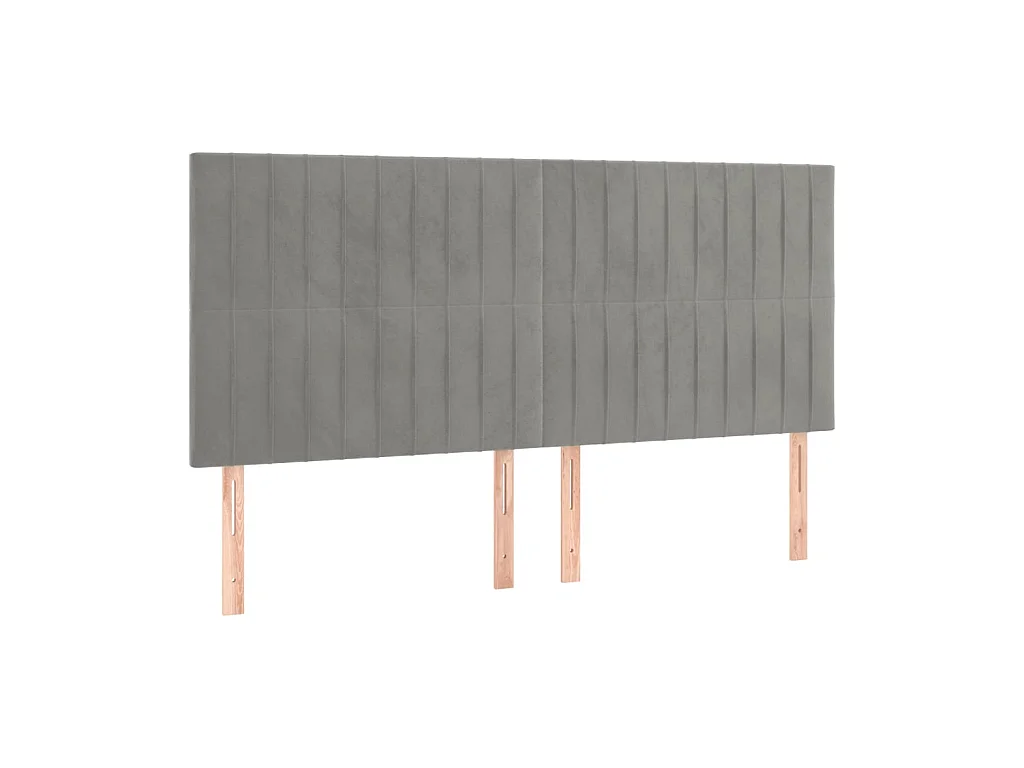 Testiere | Testate del letto 4 pz Grigio Chiaro 80x5x78/88 cm in Velluto