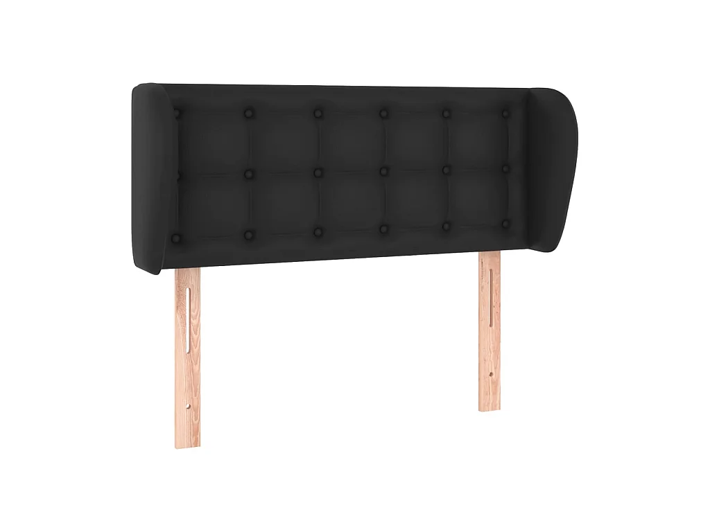 Testiera | Testata del letto ad Orecchio Nera 103x23x78/88 cm in Similpelle