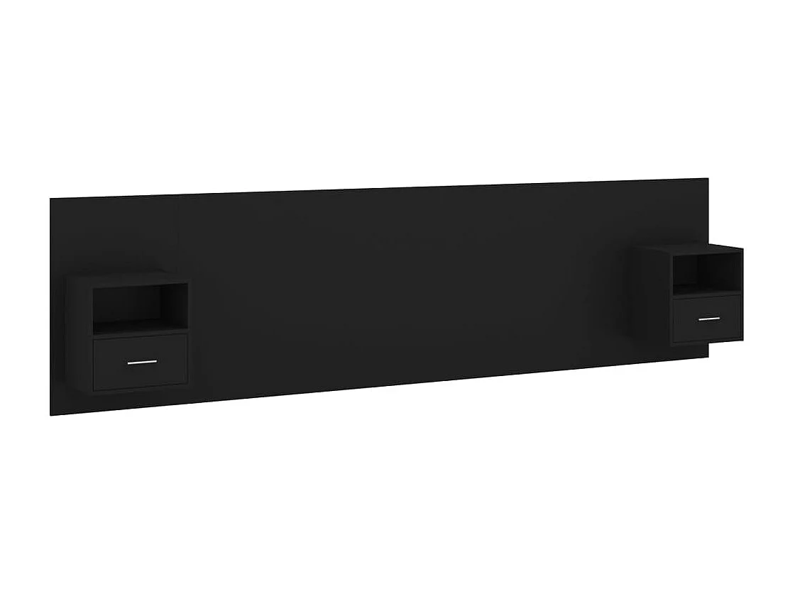 Tête de lit avec armoires Noir Bois d’ingénierie POI77293 BonneVie Meuble