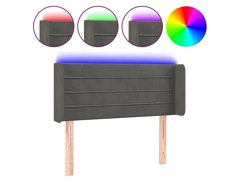 LED Kopfteil,Bettkopfteil Dunkelgrau 93x16x78/88 cm Samt -gkd693873