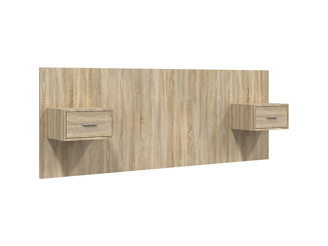 Testiera | Testata del letto Letto con Comodini in Legno Multistrato Rovere Sonoma